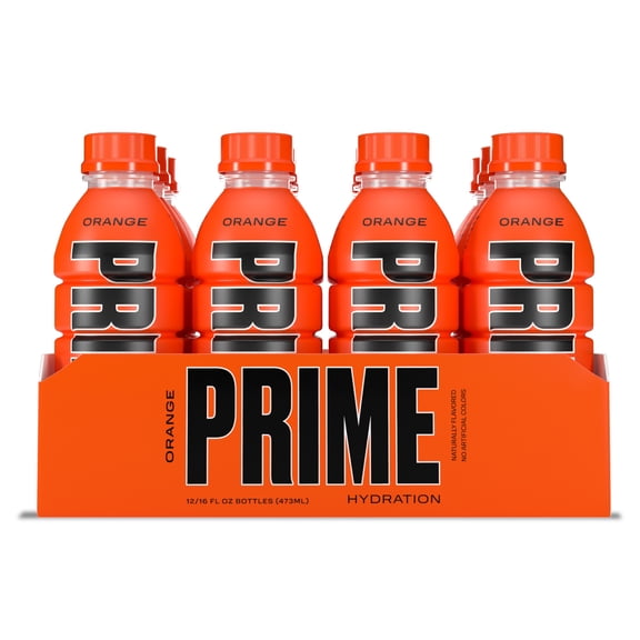 Prime Hydration with BCAA Blend for Muscle Recovery Orange (12 Drinks, 16 Fl Oz. Each)
