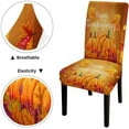 thumbnail image 4 of Dining Chair Covers Happy Thanksgiving Pumpkins Autumn Leaves Dining Chair Covers Set of 4 Removable Washable Farmhouse Dining Chair Covers Spandex Stretch Chair Protector for Kitchen,Hotels, 4 of 6