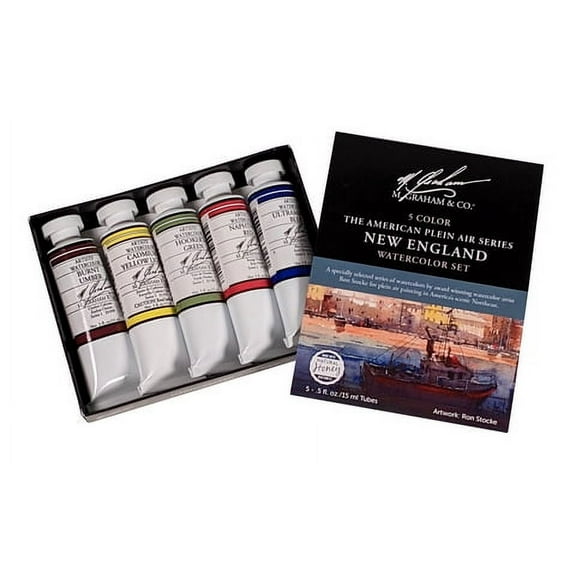 M GRAHAM NEW ENGLAND 5 COLOR 15ML WATERCOLOR SET