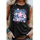 thumbnail image 2 of ABPHQTO Camiseta sin mangas con estampado de leopardo y letra de flor de cerezo gris para mujer, 2 of 5