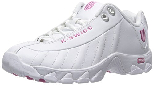 pink and white k swiss