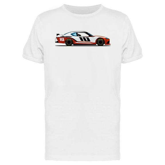 Red White Racing Car T-Shirt Men -Image by Shutterstock, Male Large