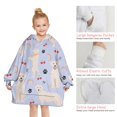 thumbnail image 6 of Golden Retriever Dog with Cherry and Rainbow Blanket Hoodies for Kids 6-13YR Oversize Wearable Blanket Hoodies for Boys Girls Teens, 6 of 7