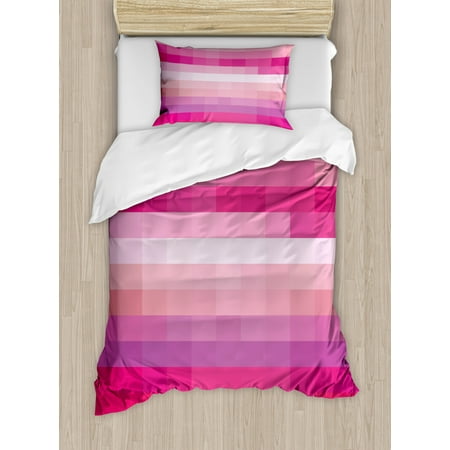 Hot Pink Duvet Cover Set Abstract Art With Modern Expressionist