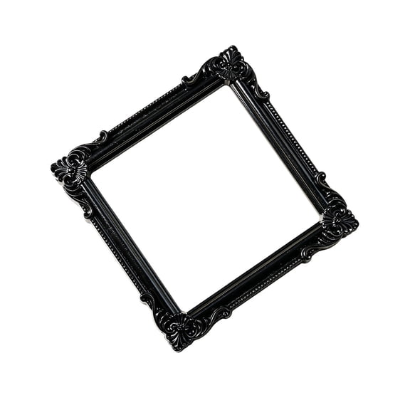 Vintage Halloween Decor - 1Pc Mini Picture Frames, Vintage Resin Photo Frames for Halloween Party DIY Display Home Wall Decor (Black, 4.5''x4.5'')