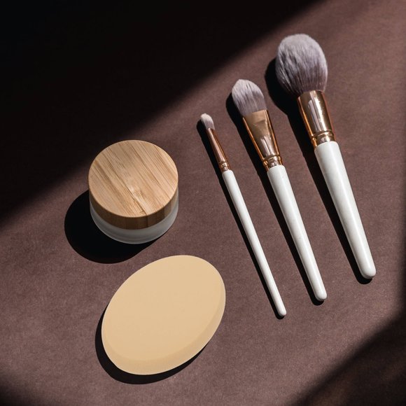 BESTYASH 3Ud Puff De Maquillaje Beige Esponjoso Para Aplicación Líquida Y Polvo Facial