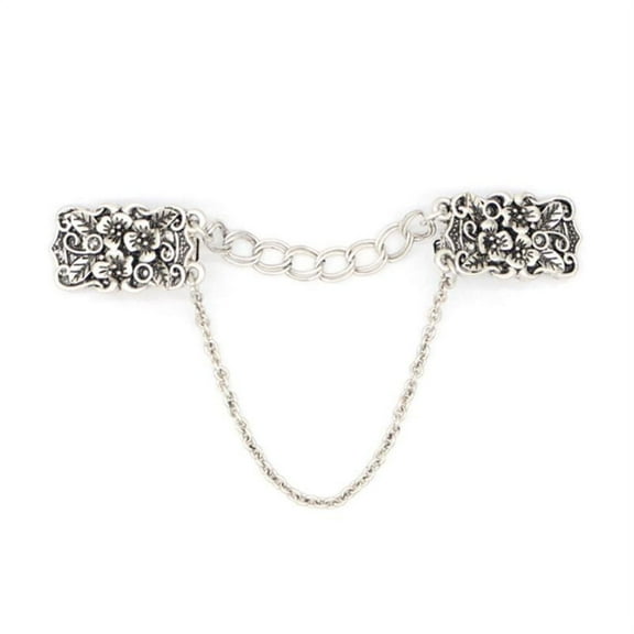 ESTONE Sweater Chain Scarf Clip Cardigan Clips Metal Buckle Pendant Jewelry Women Men Shirt Collar Decoration Fixing Clothes Ornaments Fashion