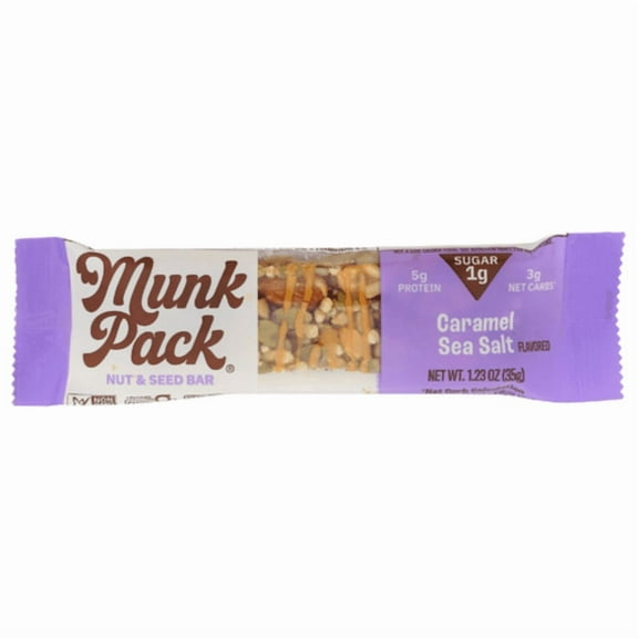 Munk Pack Caramel Sea Salt Nut & Seed Keto Bar 1.23 oz - Pack of 2