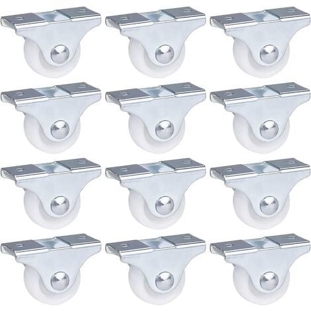 WHWY Paquete de 12 Ruedas para Muebles Pequeños Ruedas para Muebles Pequeños de 25 mm Mini Ruedas Fijas Pequeñas para Muebles, Electrodomésticos y Equipos Mini Ruedas Pequeñas - F6OBQ