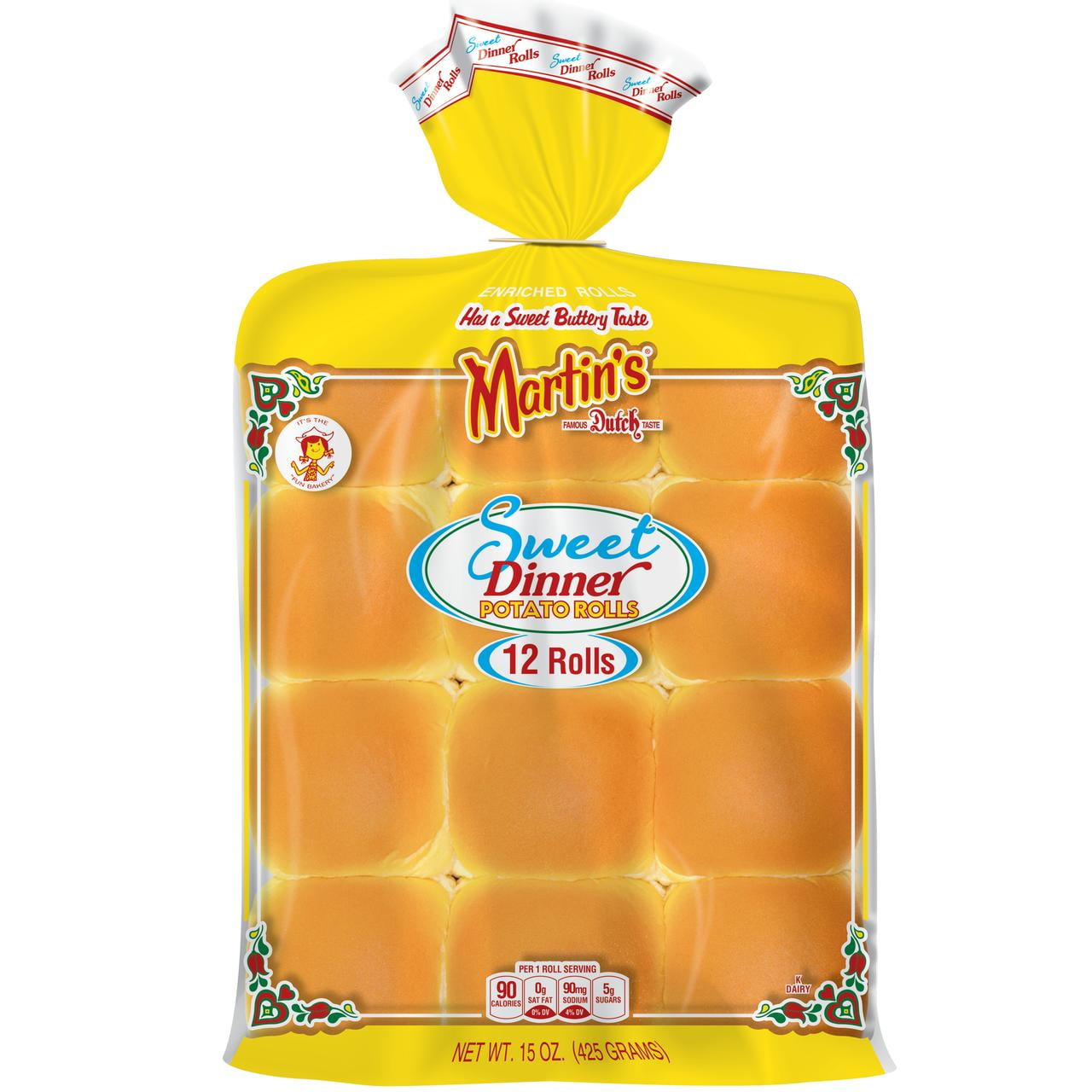 Martin's Sweet Dinner Potato Rolls, Fresh, Sweet Rolls, 12 pack