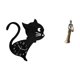 thumbnail image 5 of Reloj de pared con diseño de gato, bonito reloj de pared, figura de mujer africana, estatua de mujer tribal africana, adorno de resina hecho a mano, s, 5 of 8