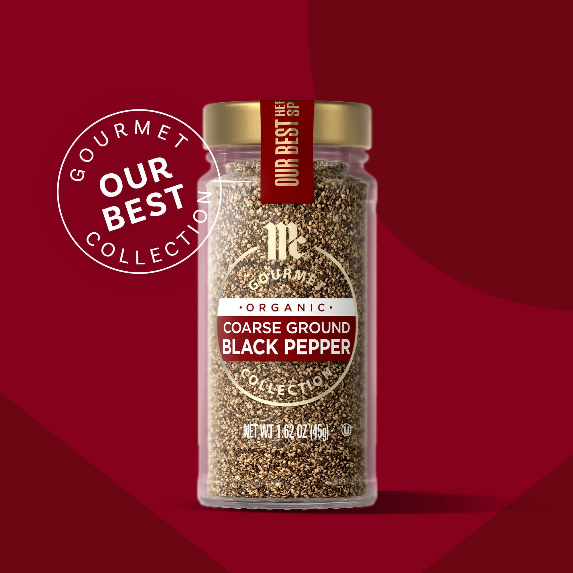 Pack Of 3 McCormick Gourmet Organic Coarse Ground Black Pepper, 1.62 oz (Package May Vary)