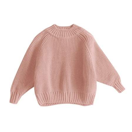 

Toddler Kids Baby Girl Boy Crewneck Long Sleeve Solid Sweater For Knitted Sweater Autumn Winter Warm Pullover Coat Jacket Girls Jackets Size 6-7