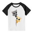 thumbnail image 7 of Feancey Toddler Summer T Shirts Kids Boys Girls Cat Print Cute Tops Raglan Short Sleeve Graphic Tees Loose Fit Crewneck Tshirts Daily Sales Black 4 Years, 7 of 7