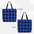 thumbnail image 3 of Vsdgher Buffalo Plaid Blue Black print Tote Bag for Women Shoulder Bag with Zipper Large Shoulder Bag Handle Handbag Portable Washable for Travel, Work, 3 of 8