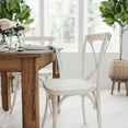 thumbnail image 3 of Merrick Lane X-Back Bistro Style Wooden High Back Dining Chair, Lime Wash, 3 of 8