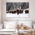 thumbnail image 2 of Elephant Stock Bison Herd In Winter Wall Art - Horizontal Canvas Wall Art - Living Room Wall Decor - Animal Canvas - Gray And Brown Decor - 51" x 34", 2 of 8