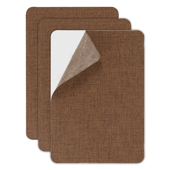 Uxcell Canvas Repair Patch, 3 Pcs 5.5 x 8 Inch Self-Adhesive Waterproof Linen Fabric Patch for Sofas Tote Bags Furniture Car Seats Canopy Tents Boat Covers, Coffee