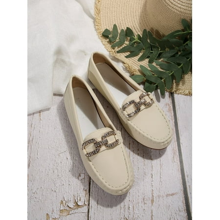 

New Women s Shoes Flat Bottom Shallow Mouth Round Head Buckle Large Bean Shoes Female Nurse Shoes Versatile Mom s Shoes