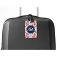thumbnail image 5 of WIRESTER Customized Personalized Text PU Leather Luggage Tags for Travel Suitcase Baggage - Watercolor Flower Background & Rupture Extrude Line Text Font, 5 of 7