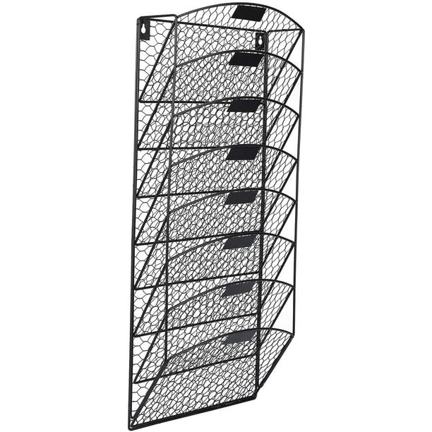 8 Pocket Wall File Holder Hanging Mail Organizer Metal Chicken Wire