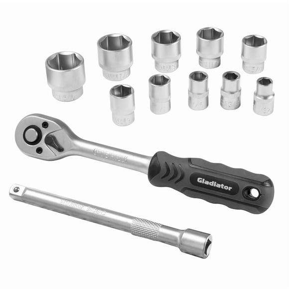 Juego Matraca 72 Dientes 1/2" 10 Dados 11/32-15/16" + Ext 6"