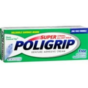 SUPER POLIGRIP Denture Adhesive Cream Artificial Flavor/Color Free 0.75 oz (Pack of 3)
