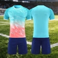 thumbnail image 2 of Odeerbi Niños Niñas Malla Rápido Seco Uniforme de Fútbol Conjunto Geométrico Gradiente Impresión Camiseta Shorts Ropa Deportiva Atlética Para 5-15 Años, 2 of 7
