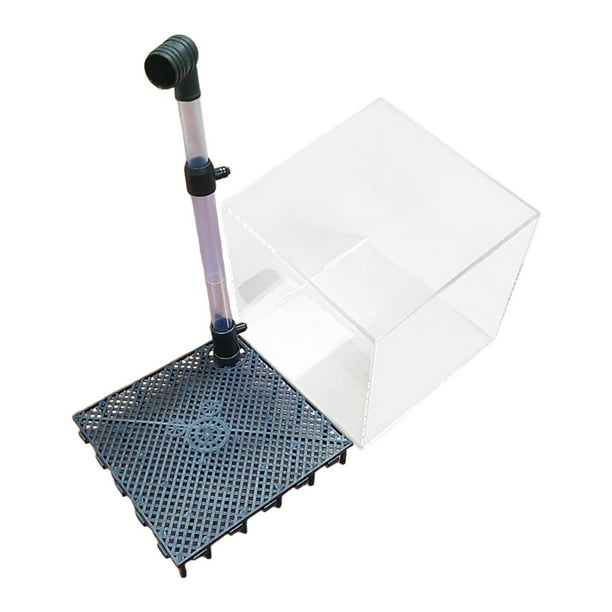 Caja de filtro de acuario,Filtro de fondo acrílico con almohadillas filtrantes tubulares,Filtro pequeño para acuario de peces y gambas,Filtro de fondo para acuario.,Sistema de filtración