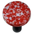 thumbnail image 1 of Hot Knobs HK8050-KRB Granit Rouge & Blanc Rond Verre Armoire Bouton - Noir Poste, 1 of 1