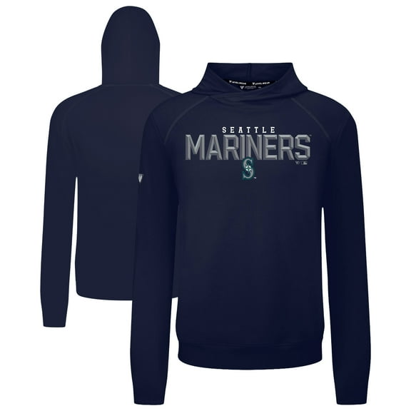 Men's Levelwear  Navy Seattle Mariners Mandate Carve Tri-Blend Hoodie