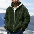 thumbnail image 2 of qolati Mens Fuzzy Sherpa Jacket Fleece Long Sleeve Full-Zip Hooded Shirt Casual Warm Winter Jacket Coats Outdoor Fashion Clothes Spring, 2 of 5