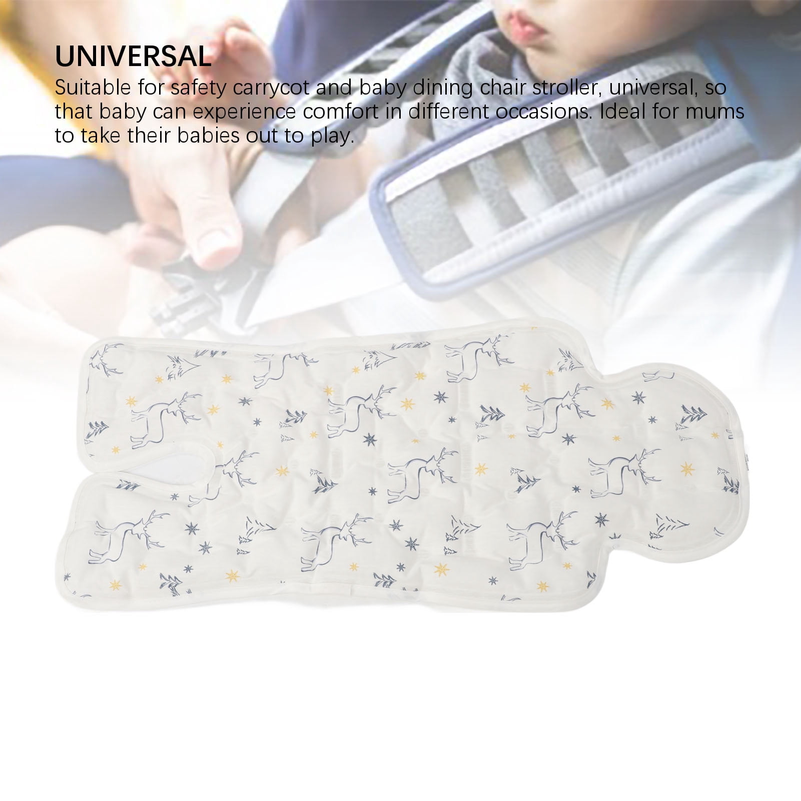 Yajisi Universal Stroller Cooler Pad Breathable Baby Cooling Mat for Summer Car Seat Cushions White Ramie 13.78 inches / 35 cm