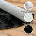 thumbnail image 4 of ZENELESS Fuzzy Rug for Kids Room,6x6ft Fluffy Round Rug, Tie-dye Black Gray Non-Slip Soft Circle Carpet for Boys Bedroom,Reading Nook,Home Decor,Nursery Room, 4 of 8