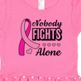 thumbnail image 3 of Inktastic Breast Cancer Awareness Nobody Fights Alone Pink Ribbon Girls Toddler Dress, 3 of 4