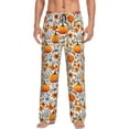 thumbnail image 2 of Lsque Autumn Pumpkin Blossoms Print Men's Pajama Pants, Lounge Pant - Comfortable Home Wear,Elastic Waistband, Stylish Design-X-Large, 2 of 9