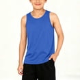thumbnail image 2 of FRSASU Boy's Tank Tops Comfortable Loose Summer Crew Neck Tank Top Casual Solid Color Cotton Sleeveless Tops Blue, 2 of 8