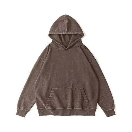 Tuphregyow Women s Baggy Fashion Soft Hooded Sweatshirt Solid Trendy Oversized Long Sleeve Lightweight Streetwear Winter Comfy Round Neck Leisure Pullover Coffee XXL