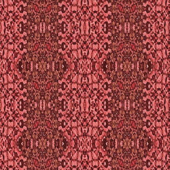 Ahgly Company Machine Washable Indoor Square Transitional Cranberry Red Area Rugs, 5' Square