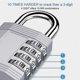 thumbnail image 2 of Locker Lock, 4 Digit Combination Padlock, Re-settable Combo Lock For Gym, School And Employee (sliver), 2 of 4