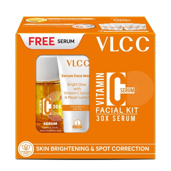 VLCC Vitamin C Facial Kit, Face Wash and Serum, 6 Pc