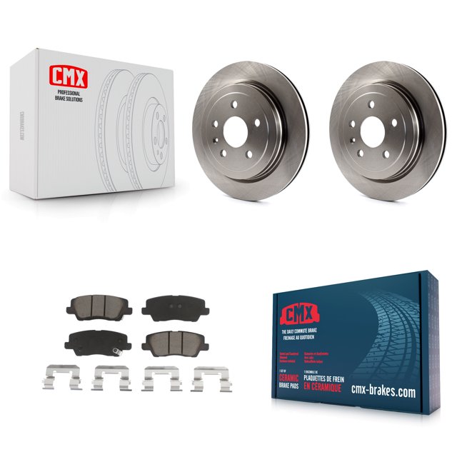 CMX Rear Disc Brake Rotors and Ceramic Pads Kit for Car Cadillac CTS K8C-101719