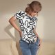 thumbnail image 3 of Balery Hand Drawn Snake Body de cuello redondo de manga corta para mujer Tops de manga corta Tops básicos-Large, 3 of 7