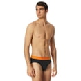 thumbnail image 4 of SCHIESSER calzoncillos Rio 3 unidades para hombre - Serie "95/5", rayas en contraste Negro/Rojo/Naranja M (Medium), 4 of 5