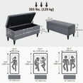 thumbnail image 3 of HOMCOM Storage Bench Tufted Linen Ottoman Footstool with Soft Close Lid, 3 of 10