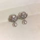 thumbnail image 4 of Pendientes de mujer brillar ER Agujas de plata con diamantes y perlas diseño de moda, 4 of 5