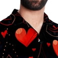 thumbnail image 5 of Valentine's Day Love ECG Men's Spread Collar Tops, Casual Button Down Shirts for Summer Beach, Printed Short Sleeve Shirts - Unisex, 5 of 6