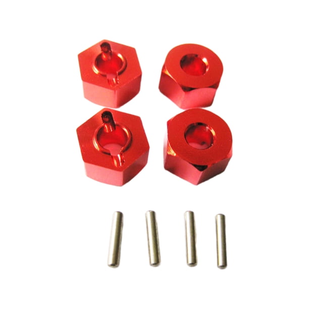 Adaptador hexagonal de rueda de Aleación de aluminio Bewildely 4 piezas 5MM para 1/10 AXIAL SCX10 Rojo