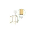 thumbnail image 5 of mDesign Glass Top Side/End Table - Small Minimalistic Square Geometric Accent Metal Nightstand Furniture for Living Room, Dorm, Home Office, and Bedroom - Soft Brass, 5 of 7