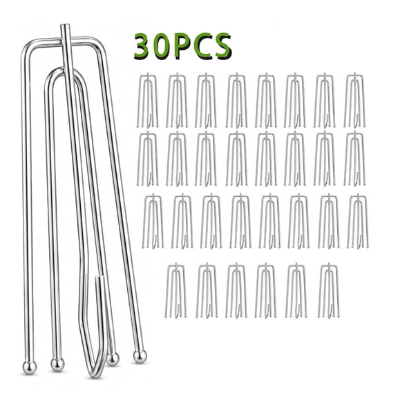 XHJRI 30PCS Pinch Pleat Curtain Hooks, 4-Prong Drapery Pins